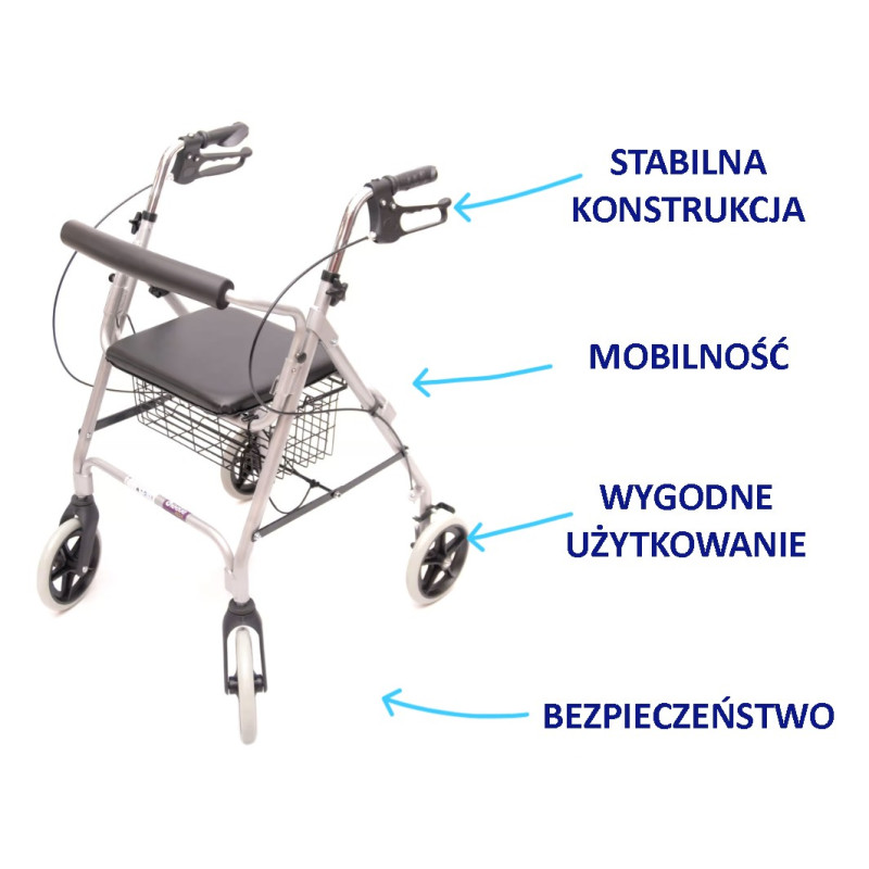 Podpórka rehabilitacyjna na kółkach Wheelie Eco BME 882