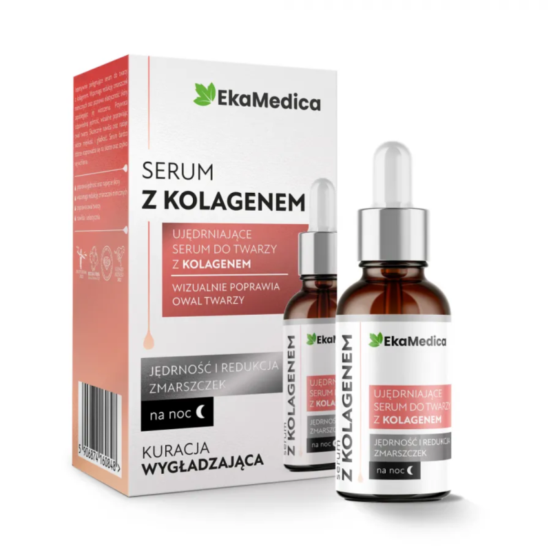 Kolagenowe Serum do Twarzy EkaMedica 20 ml – Wygładza i Intensywnie Ujędrnienia