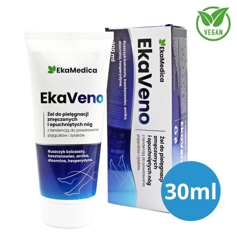 EkaVeno Żel do Pielęgnacji Zmęczonych Nóg EkaMedica - ruszczyk, kasztanowiec, arnika i diosmina 200 ml