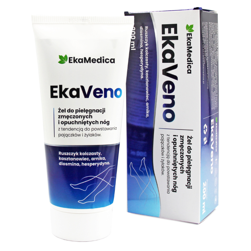 EkaVeno Żel do Pielęgnacji Zmęczonych Nóg EkaMedica - ruszczyk, kasztanowiec, arnika i diosmina 200 ml
