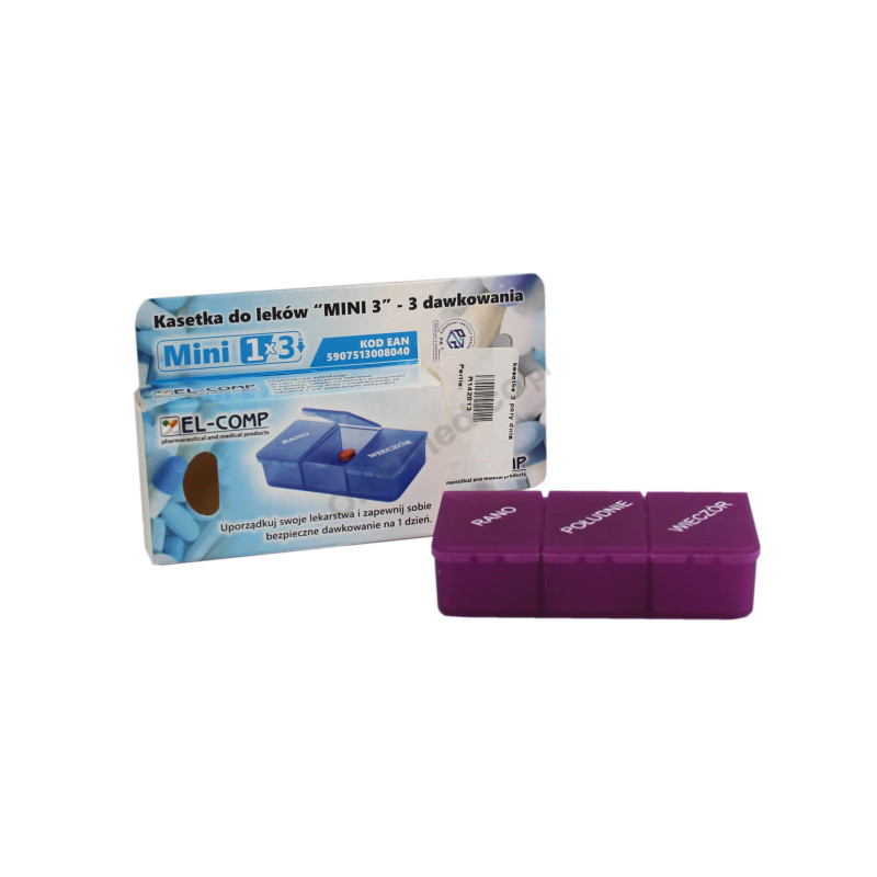 Kasetka Na Leki 3 pory dnia Mini 3 Dawkowania EL-COMP