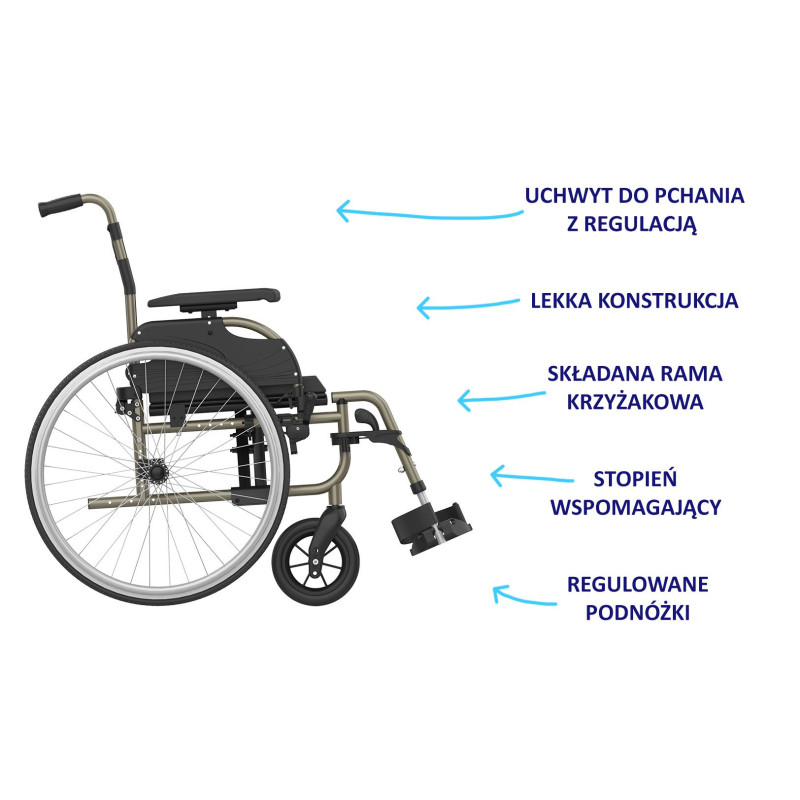 Składany wózek inwalidzki ICON 20 Rehasense