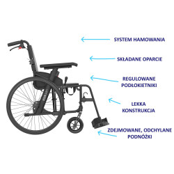 Lekki wózek inwalidzki ICON 35 LX - wersja luksusowa Rehasense