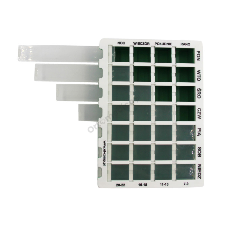 Tygodniowa Kasetka Do Leków 4 Pory Dnia Maxi 7x4 EL-COMP