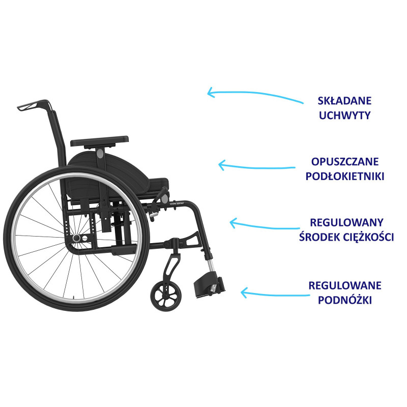 Wózek inwalidzki aktywny ICON 30 FAF Rehasense